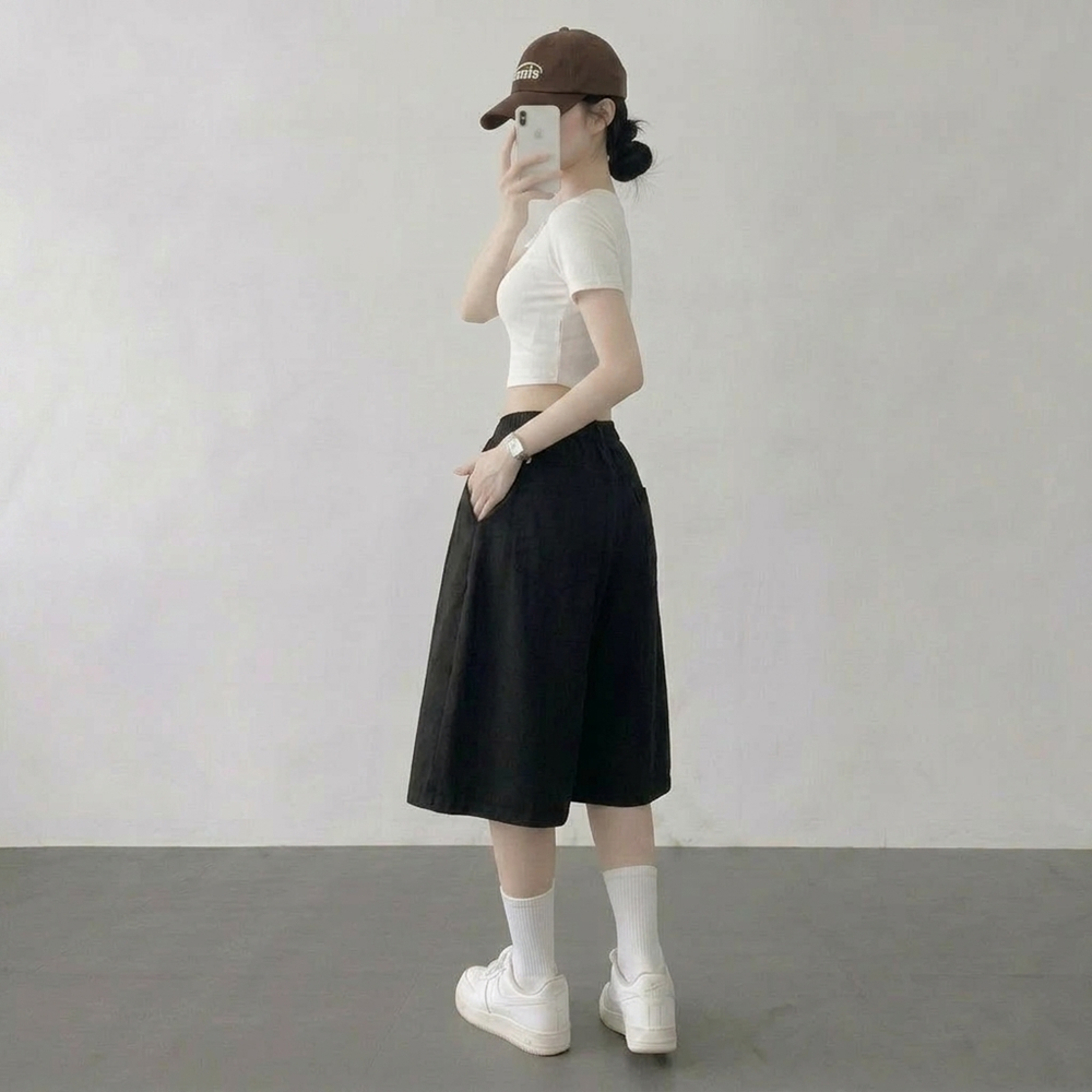 1+1 여성버뮤다팬츠 버뮤다팬츠여자 여성7부바지 상품 이미지
