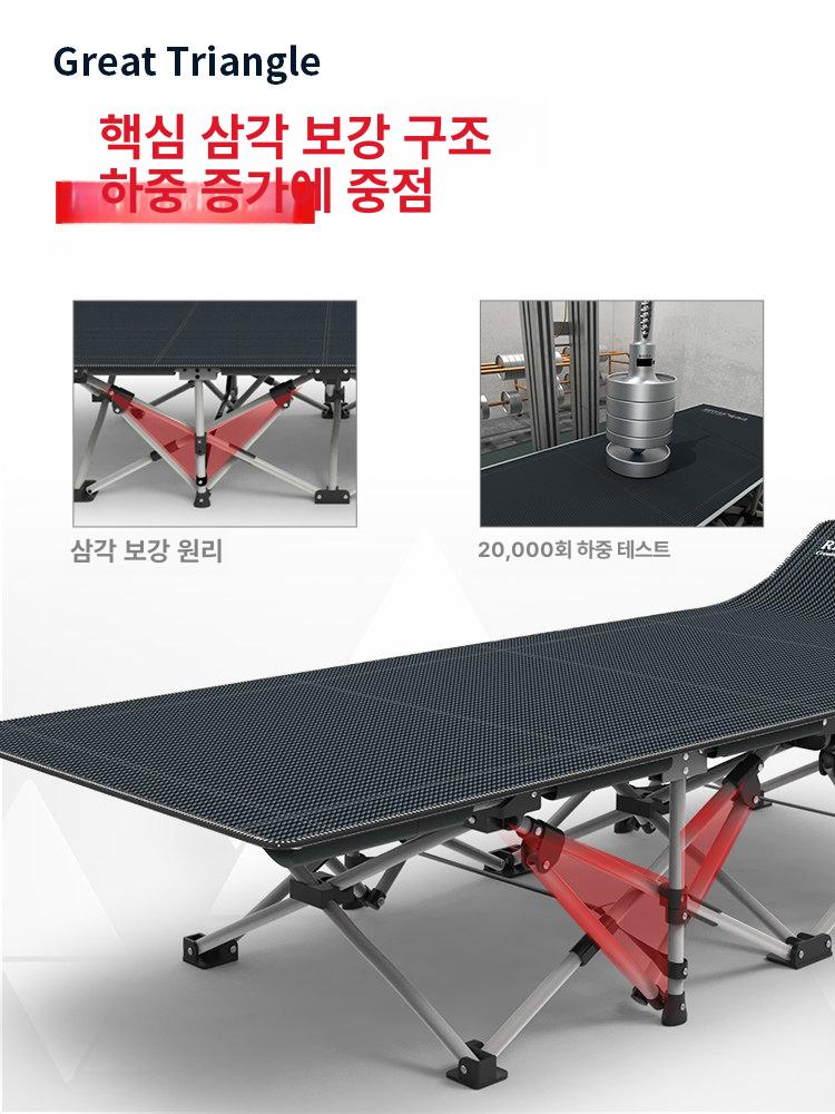 야외 침대 초경량 캠핑 휴대용 접이식 미군 코트 캠핑침대 수면 야상 캠프 야침 싱글 - 상세 이미지 2