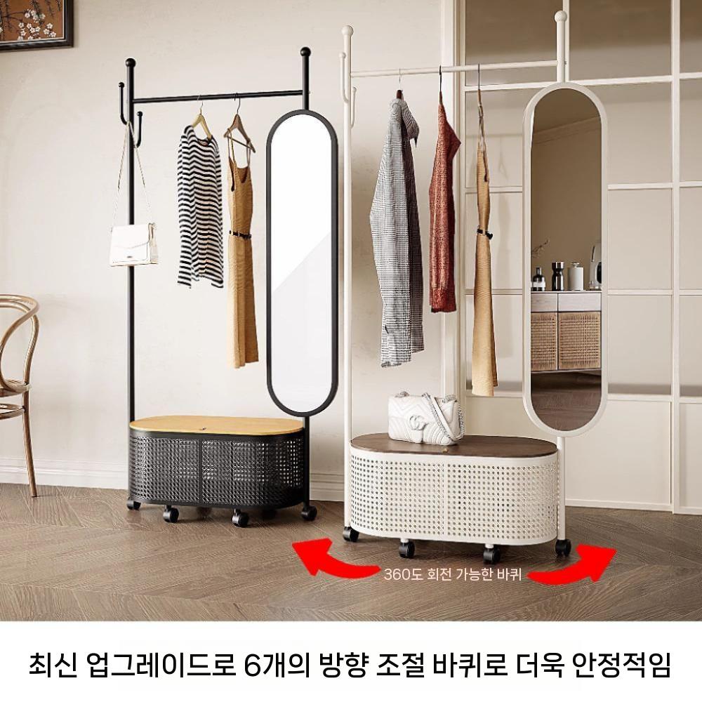 일체형 아치형 전신거울 스룸 대형 스탠드행거 스탠드옷걸이 인테리어 철제 벽걸이 드레스룸 - 상세 이미지 2