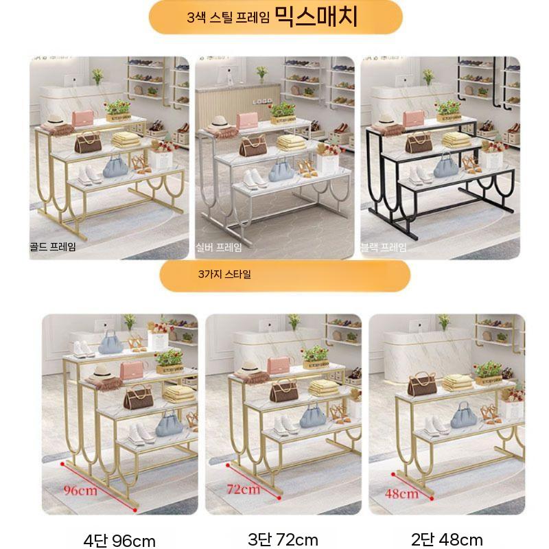백화점 진열대 계단식 가방 골드 쇼케이스 전시 판매대 스탠드 100x72x80 원형 튜브 검정 패키지 A 이미지 6