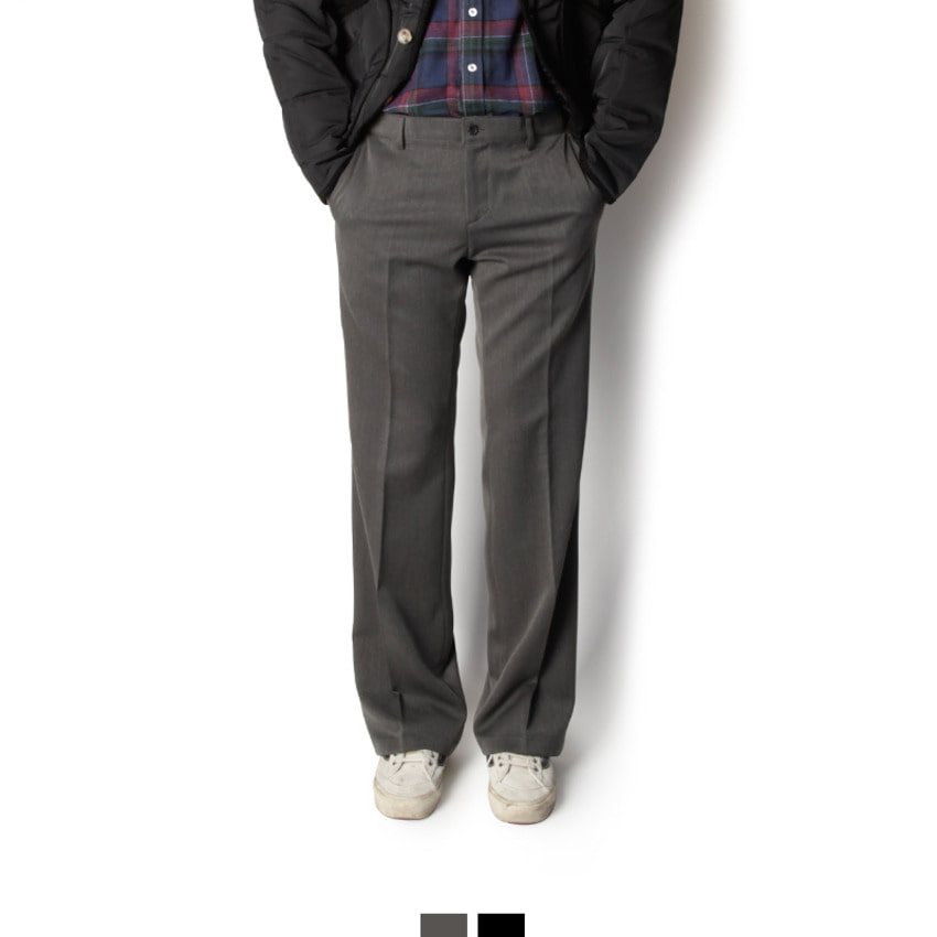 남자 부츠컷 슬랙스 남자 슬랙스 출근 바지 - 블랙