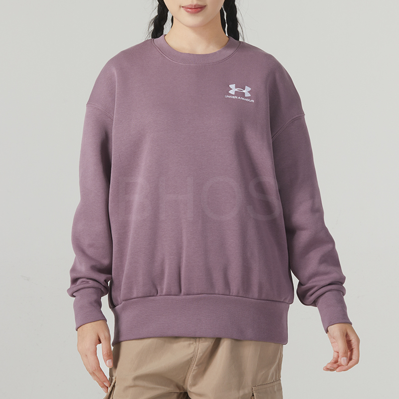 언더아머 ESSENTIAL FLC oS CREW 퍼플 여성 맨