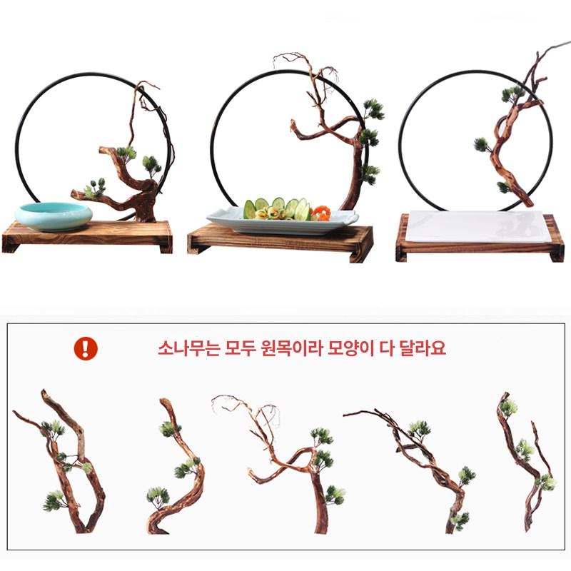우드 트레이 빈티지 레스토랑 나무 실버트레이 쟁반 식당 레트로 서빙 커피 소품 - 상세 이미지 5