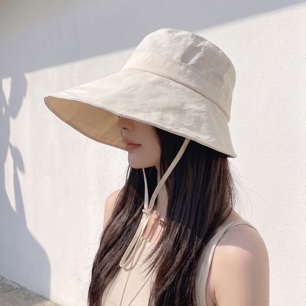 자외선 햇빛 차단 와이드챙 퀵드라이 여름 물놀이 모자 소프트 쉐이드 썬캡 크림, Free 이미지 6
