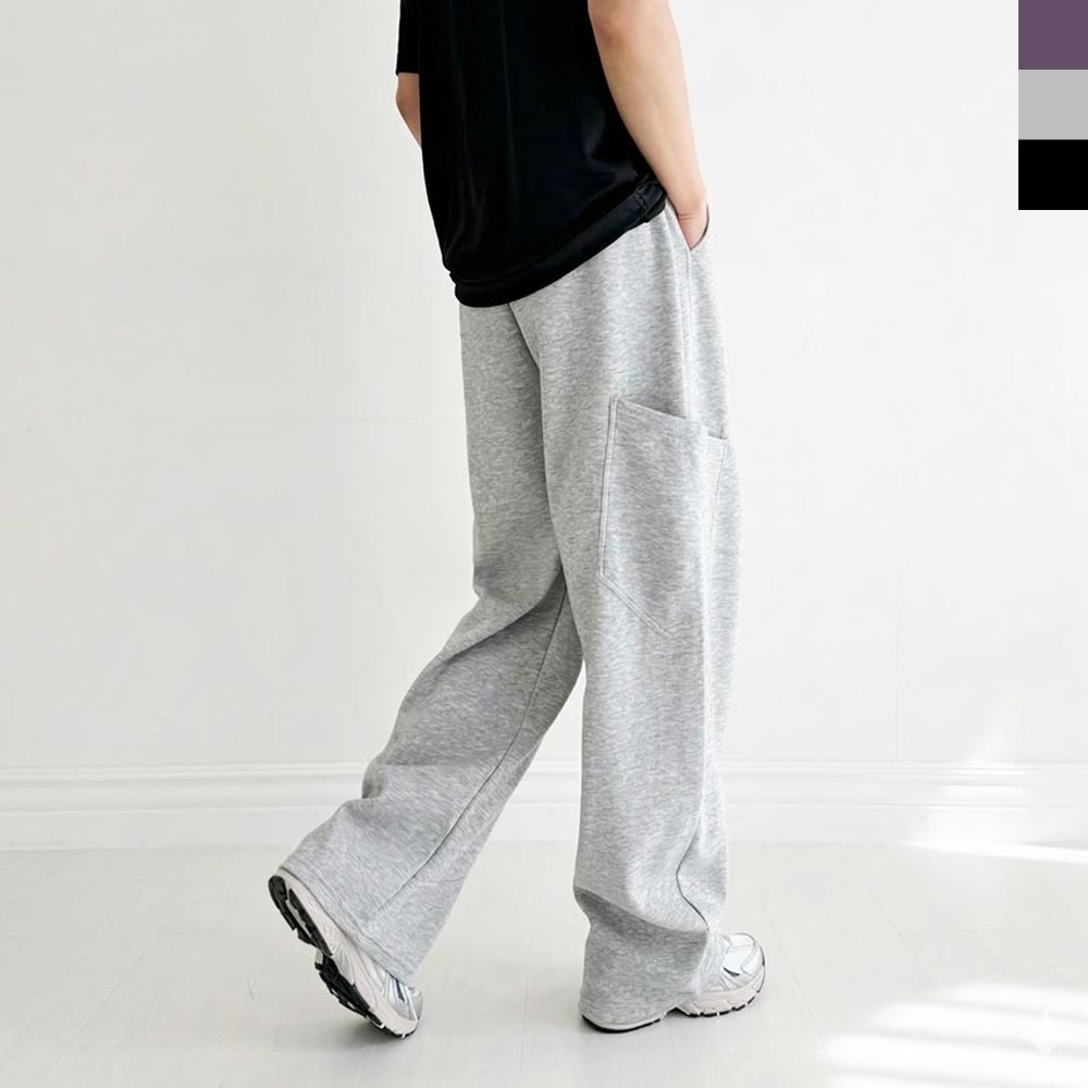 ACC 2001M 남자 카고 벌룬 와이드 트레이닝 밴딩 팬츠 - 블랙