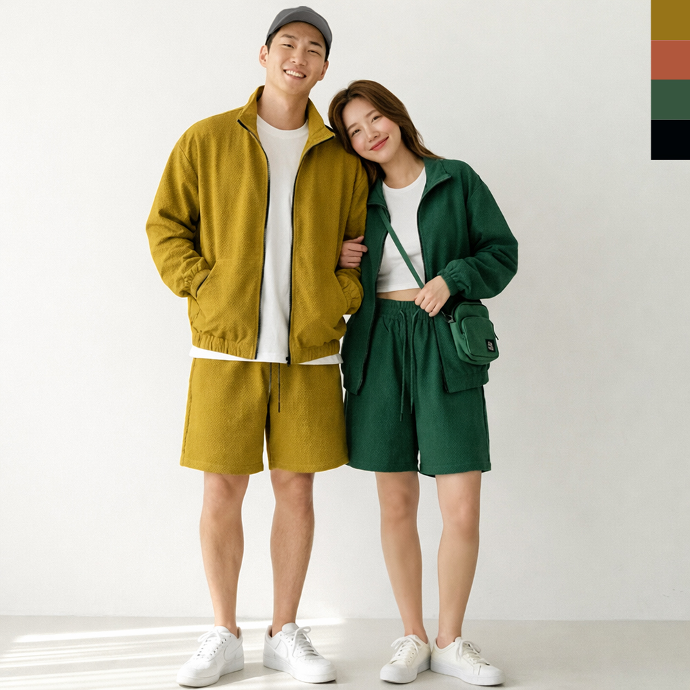 GSS 1021W-P50W 여자 시어서커 쿨 썸머 바람막이 자켓 점퍼 쇼츠쿨반바지 세트 - 상품 이미지