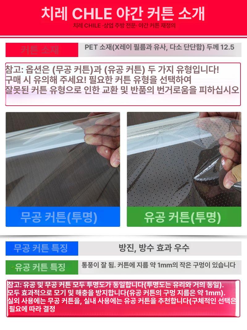 쇼케이스 롤스크린 투명 투명커버 가림막 냉장고 커튼 냉장 업소용 신선도 비닐 구멍 카페 - 상세 이미지 3