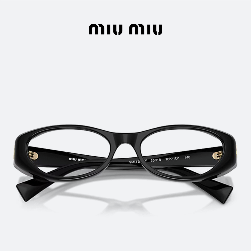 미우미우 MU03ZVF 16K1O1 블랙 캣아이 뿔테 안경테 - 상세 이미지 4