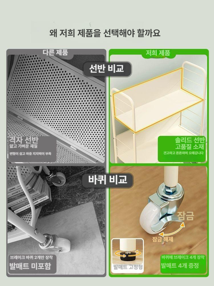 이동식 책장 책카트 책꽃이 틈새 바퀴달린 진열대 선반 정리수납장 트롤리 - 상세 이미지 4