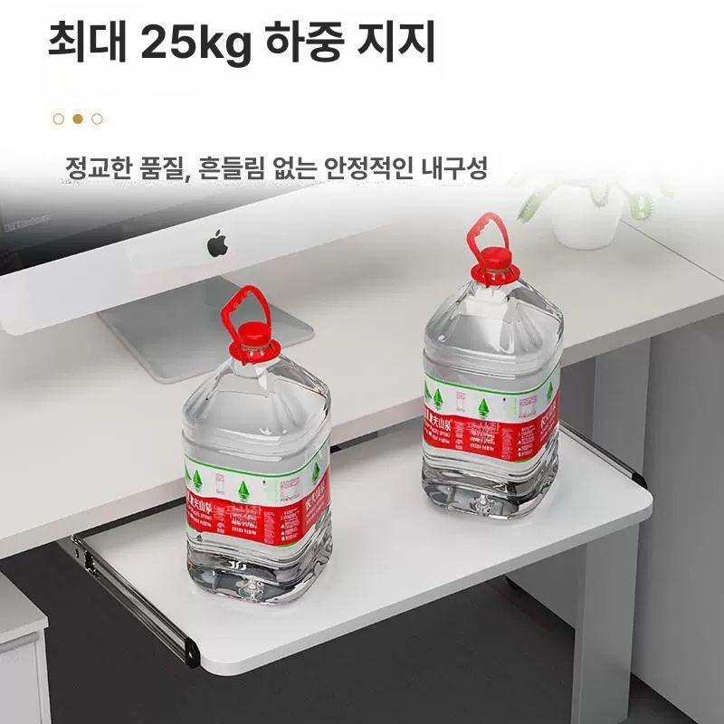 키보드 서랍 모니터받침대 사무실 책상 와이드 거치대 블랙 우드 서랍받침 듀얼 학교 스탠드 - 상세 이미지 3