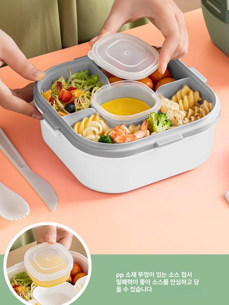 샐러드 도시락 통 밀폐 밀폐용기 밀프랩용기 스텐도시락통 세트 소풍 스텐 후르츠팟 투고 - 상세 이미지 4