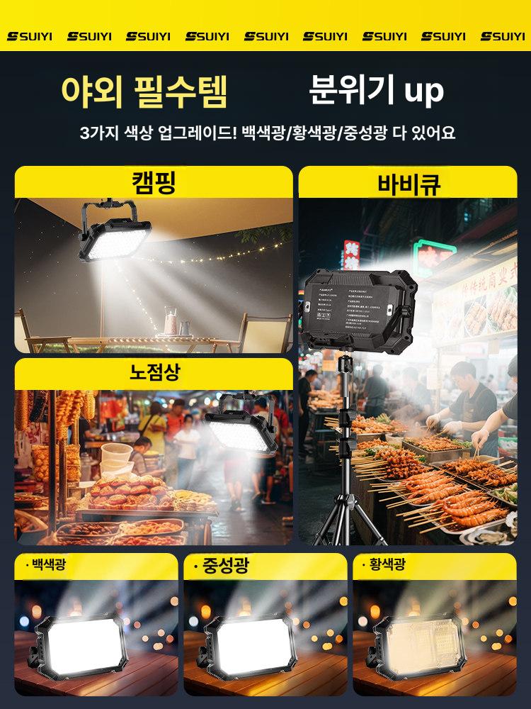 충전식 랜턴 야외 휴대용 텐트 태양광 조명 작업 차박 감성 레트로 작업등 등 등산 다기능 이미지 6