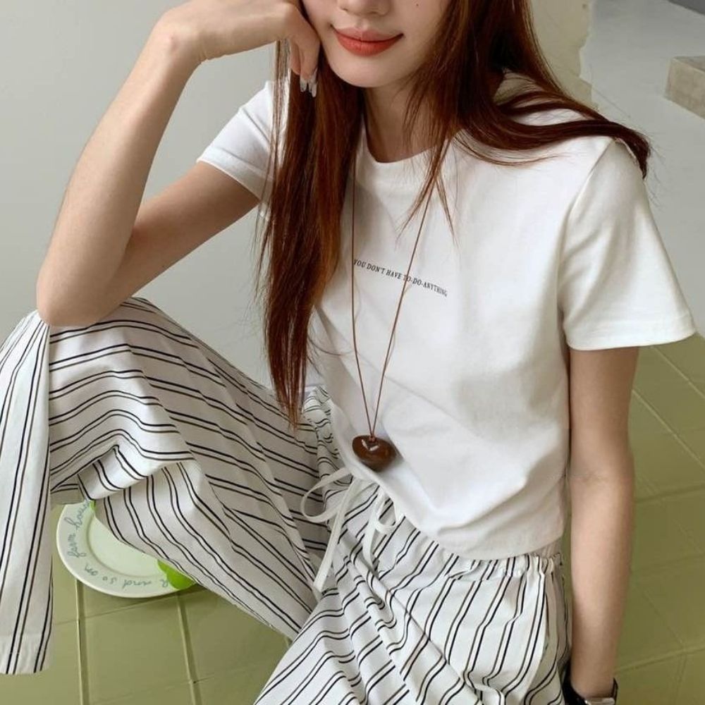 HPC-1008096 반팔티 기본 크롭 데일리 쫀쫀 - 소라