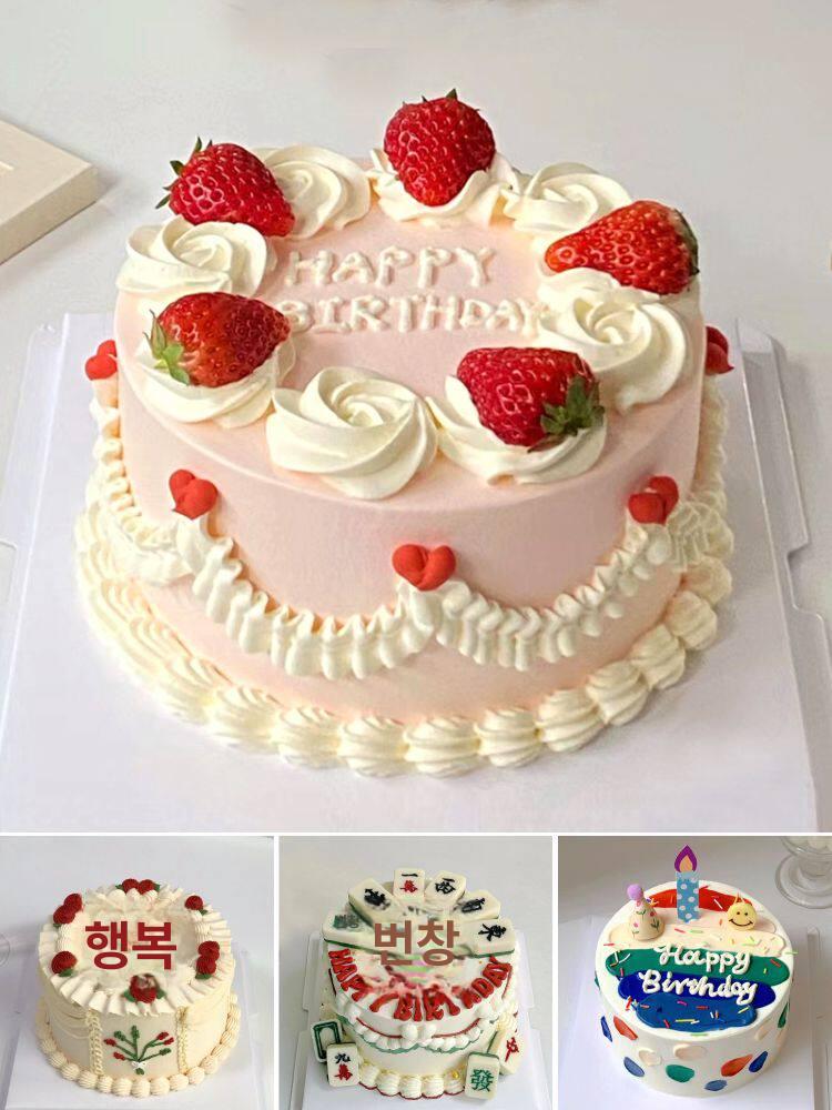 돌상 모형케이크 6인치 생일 페이크 장식 파티 샘플 크리스마스 케이크 파티용 웨딩 스타일 - 상세 이미지 3