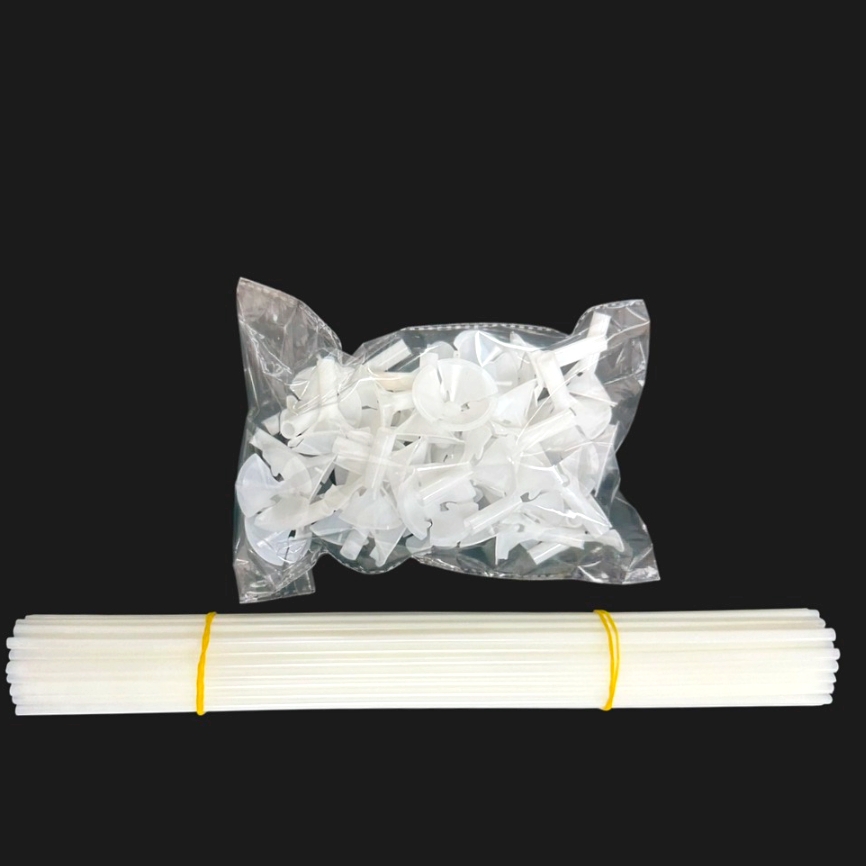 학교행사축제용벌룬스틱 파티용품장식용풍선컵홀더 흰색이벤트용풍선막대 36cm 50개 - 상품 이미지