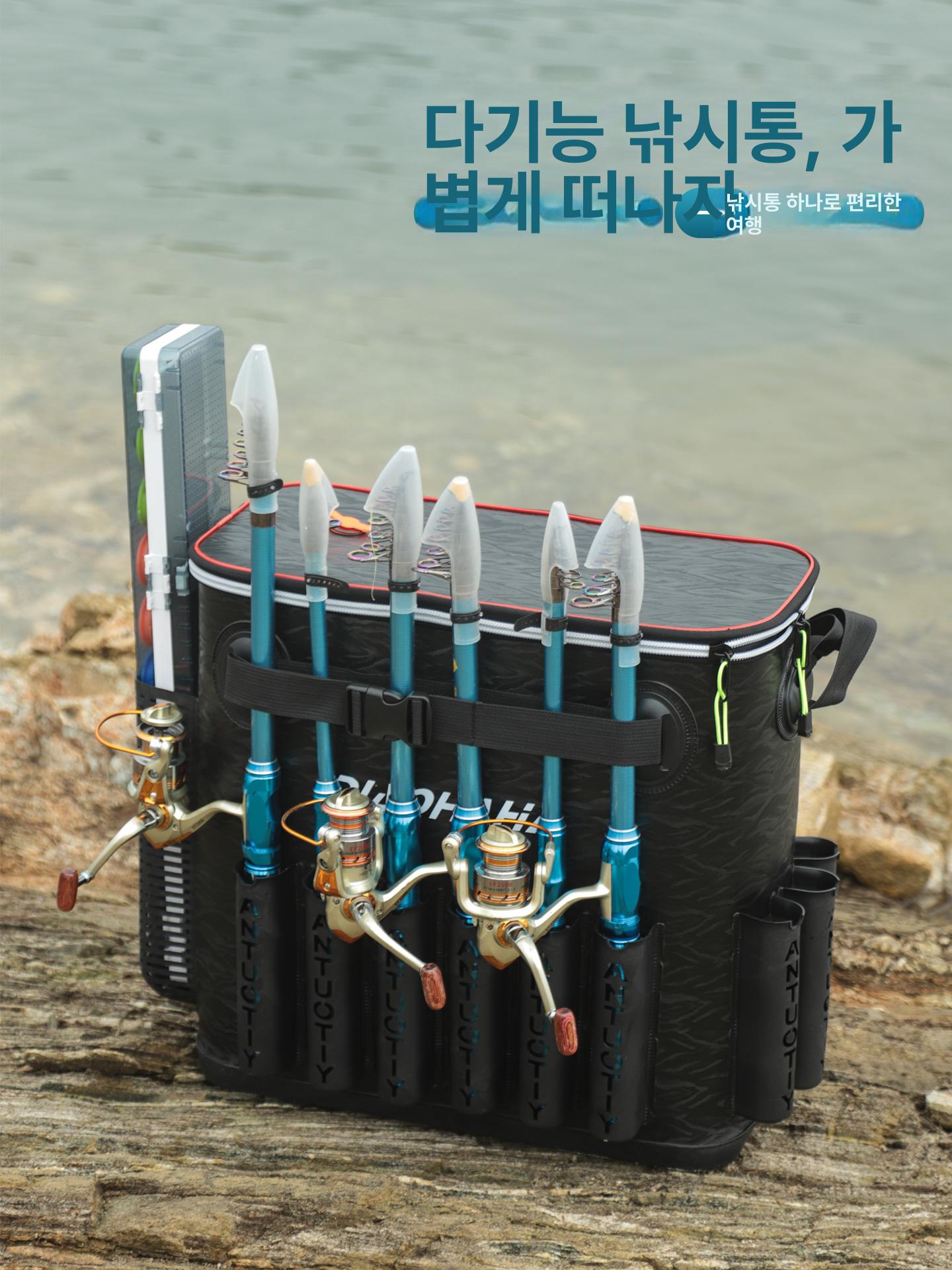 낚시 태클백 보조가방 대형 하드 미끼통 보조 보관 태클박스 특대형 방수 패턴 바다 - 상세 이미지 3