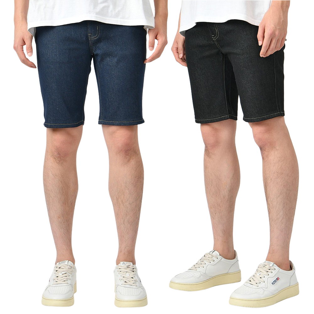 남자 스판 생지 데님 5부 청반바지 2컬러 - 진청