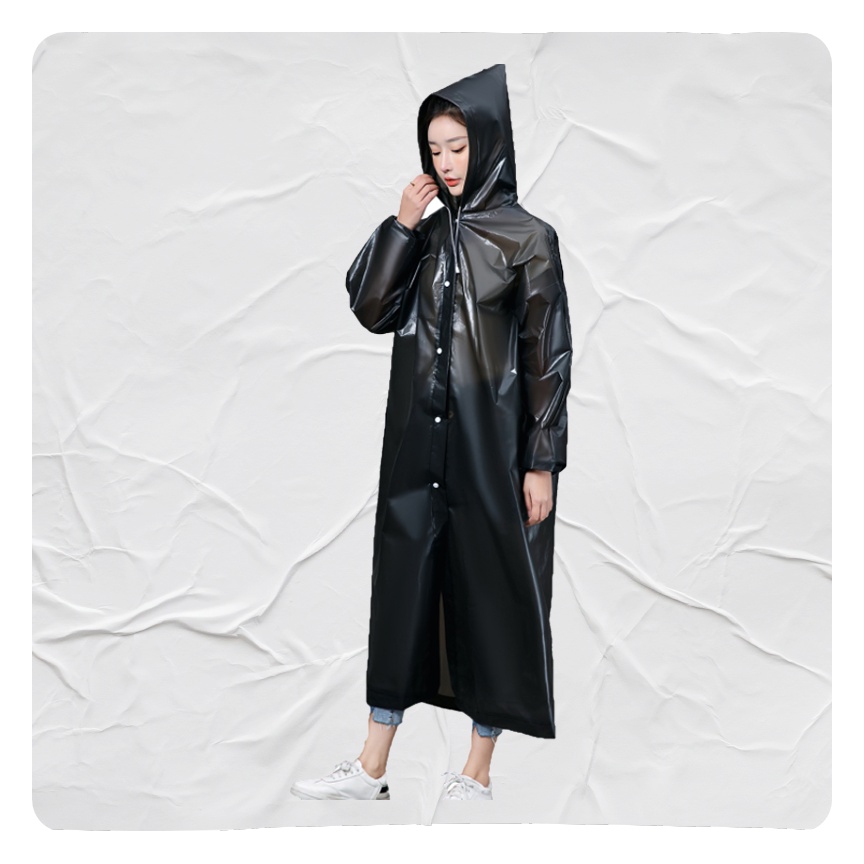 레인코트 등산용 다회용 방수코트 자전거 우비 EVA - 그레이