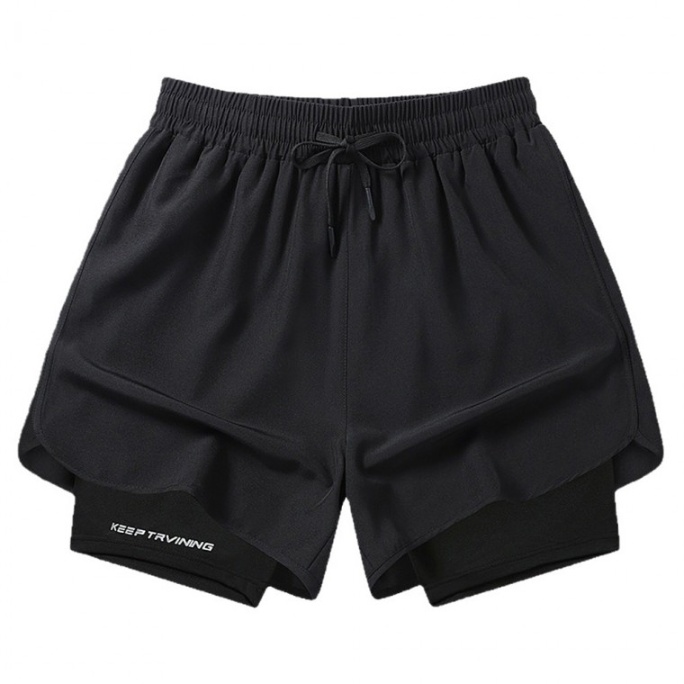 러닝 마라톤 운동 숏츠 반바지 레깅스 스포츠 사이클 헬스 트레이닝복 팬츠 - 블루