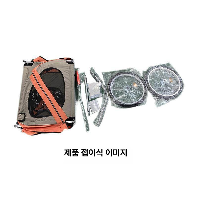 애견 캐리어 웨건 자전거 뒷바구니 개모차 산책 반려동물 접이식 수레 이동장 짐수레 강아지 - 상세 이미지 5