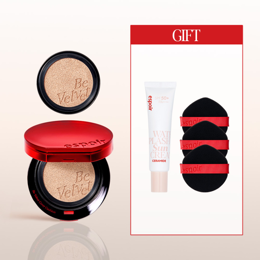 [퍼프 3매 추가 증정 에스쁘아 비벨벳 커버 쿠션 SPF42 PA++  13g x 2 (본품+리필) (GIFT: 미니 선크림 + 퍼프 3매) 사진 1