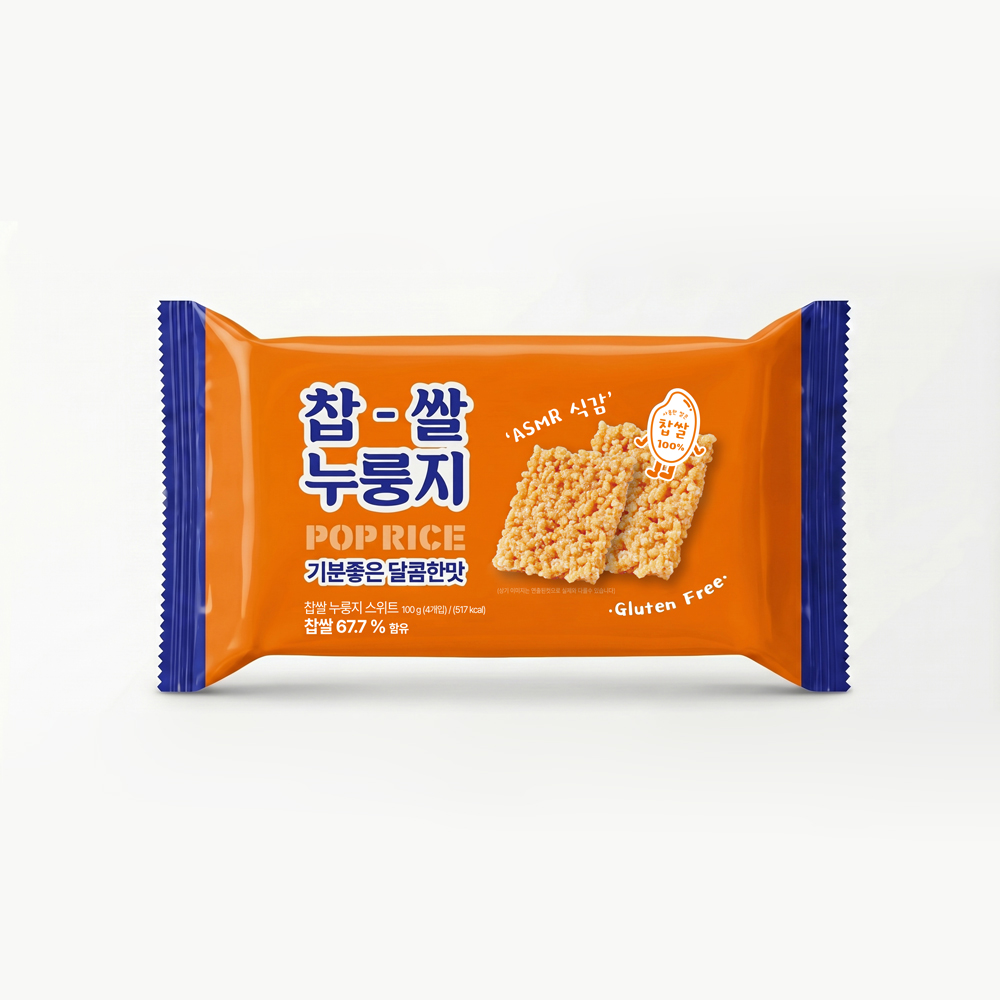 찹쌀 누룽지 쌀과자 POP RICE 스낵 스위트, 96g, 28개 - 상품 이미지