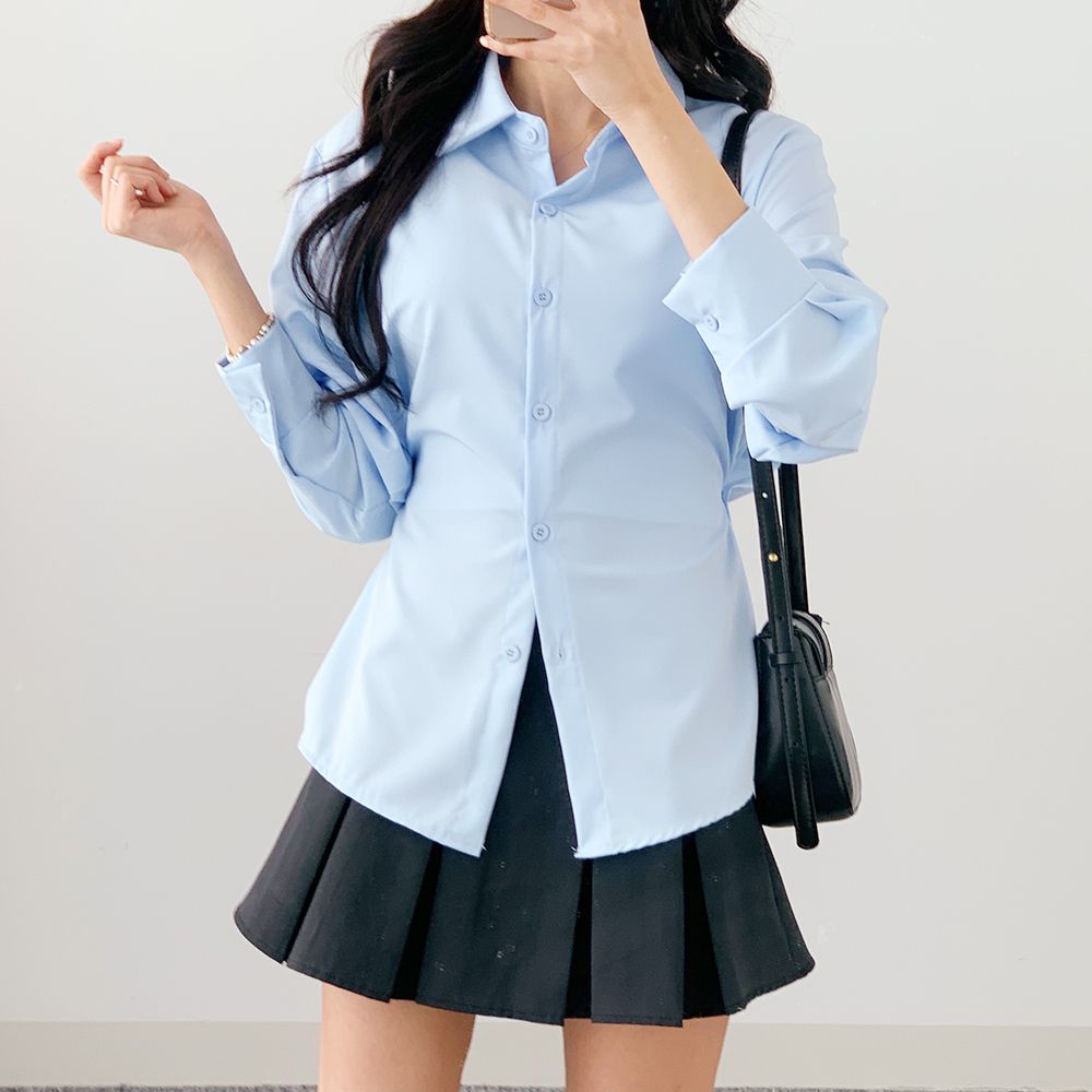 사이드 버튼 카라 셔츠 HPC-1007854 - 소라