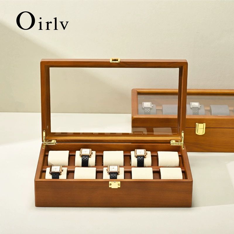 시계 보관함 원목 고급 디스플레이 가죽 수납함 케이스 오토매틱 시계함 거치대 워치와인더 - 상세 이미지 3