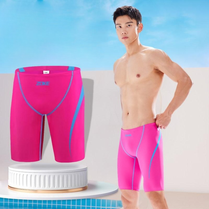ZOKE 수영복 남성용 쏵판다 고탄성 그린 전문적인 남성 커플 진분홍 경기 훈련 수영 - 상품 이미지