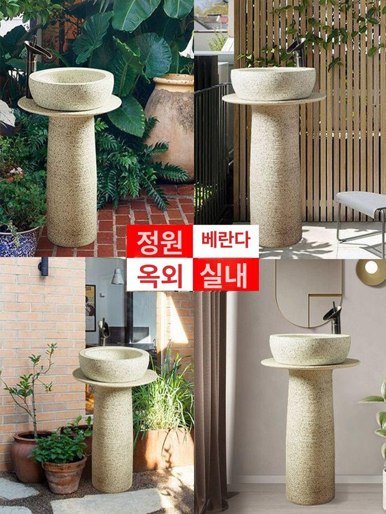 레트로 도자기 세면기 고급 정원 디자인 카페 엔틱 호텔 소형 도기 업소용 욕실 야외 탑볼 - 상세 이미지 4