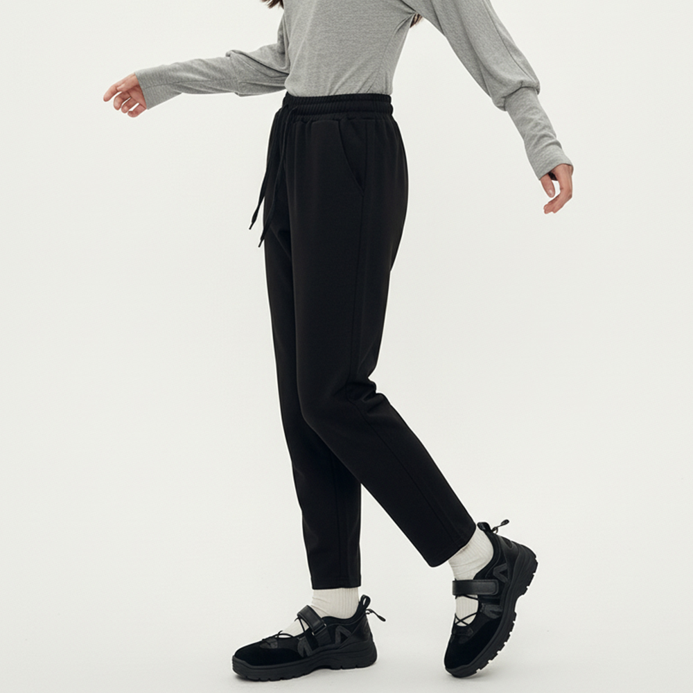 JEB-1007325 여성 하이웨스트 슬림 블랙 일자 밴딩 팬츠 - 블랙