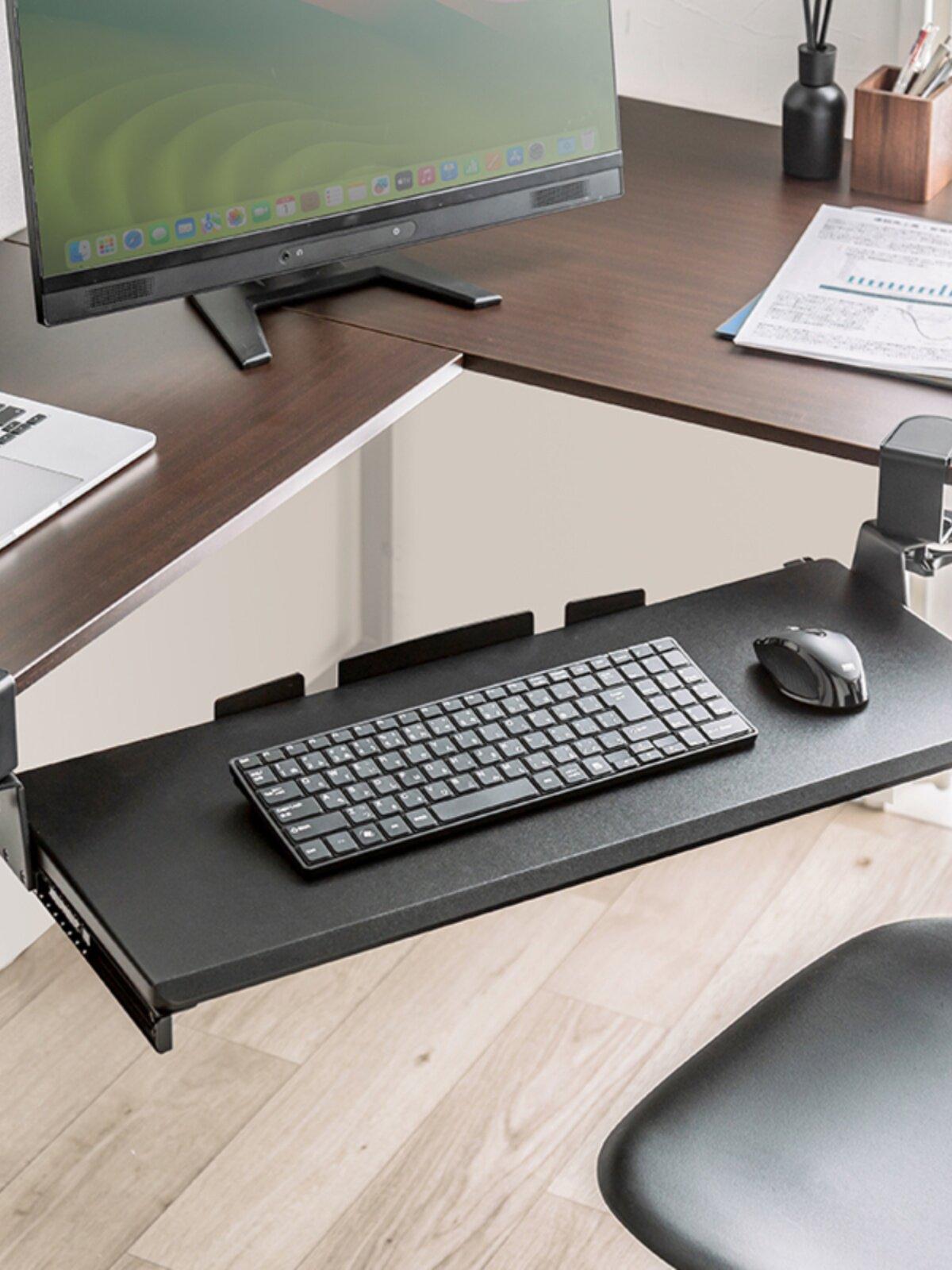 무타공 키보드트레이 받침대 각도조절 슬라이딩 데스크 워크스테이션 트레이 - 상세 이미지 2