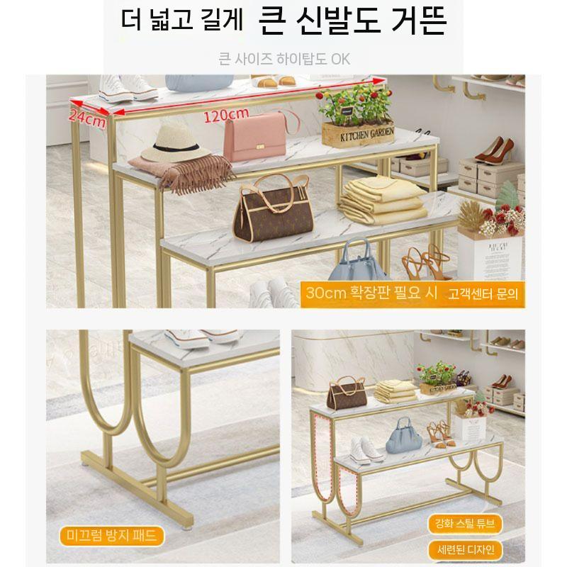 백화점 진열대 계단식 가방 골드 쇼케이스 전시 판매대 스탠드 100x72x80 원형 튜브 검정 패키지 A - 상세 이미지 5