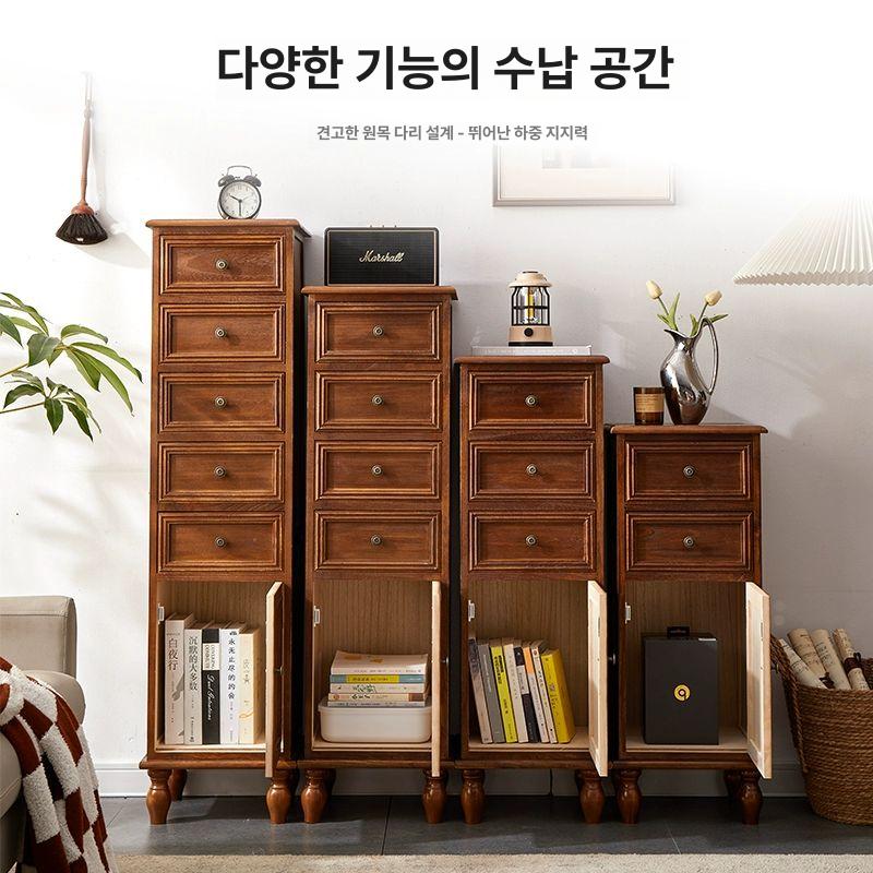 빈티지 수납장 원목 엔틱가구 미니 약장 주방 서랍 소형 보관함 앤티크 캐비닛 - 상세 이미지 3
