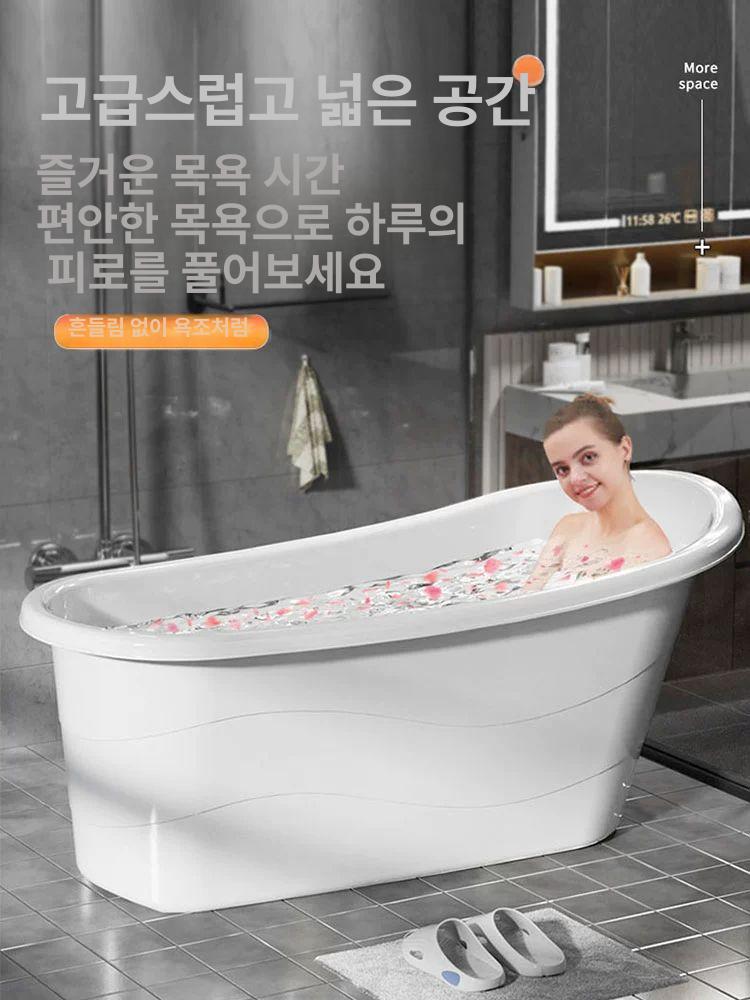 가정용 간이욕조 이동식 대형 사우나 전신 반신욕기 편백나무 휴대용 반신욕조 플라스틱 성인 - 상세 이미지 3