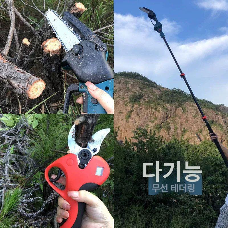 충전식 고지톱 가지치기 전동 과수원 조경 가위 전지 전지톱 톱 장대 충전식전동톱 이미지 6