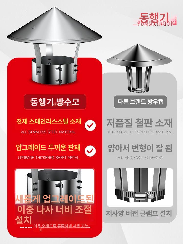 연통 마감티 10cm 5MM 150미리 75미리 80mm 200mm A - 상세 이미지 2