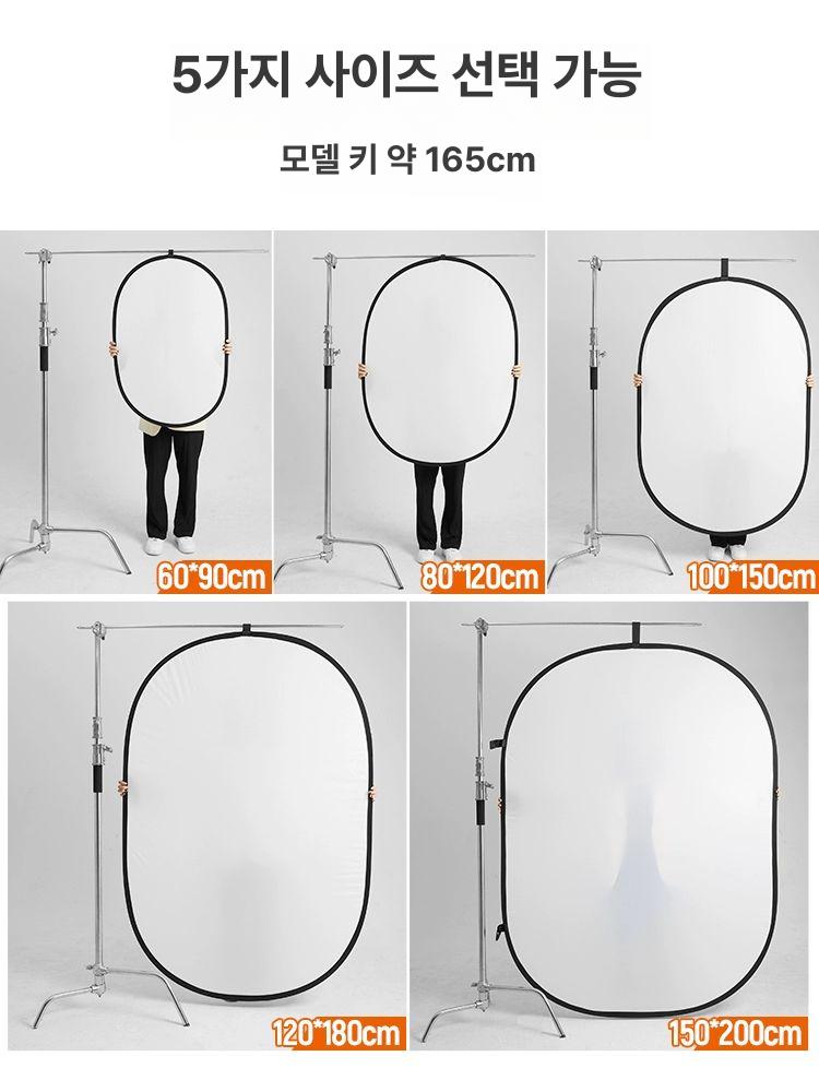 원형 디퓨저 스튜디오 휴대용 가방 라이트 반사판 카메라 및 조명 촬영 반사경 화이트 실버 - 상세 이미지 5