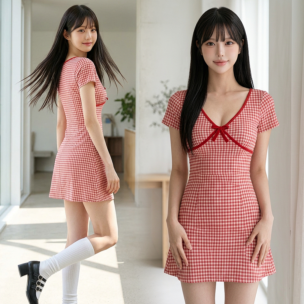 쥬쥬리본원피스 - red