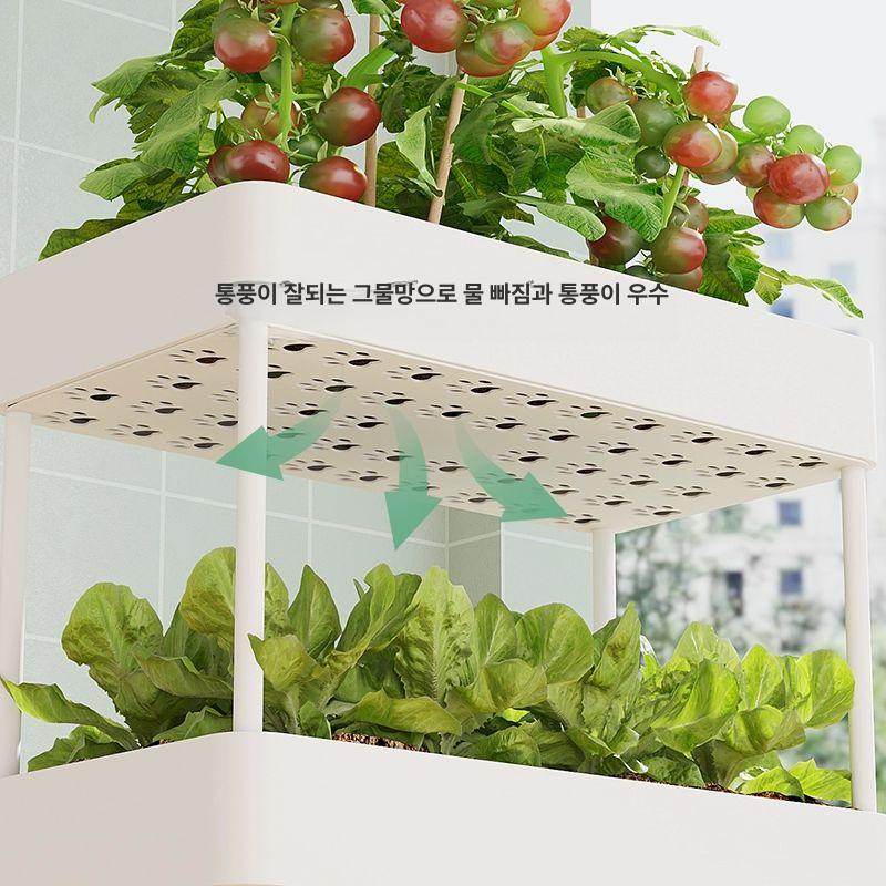아파트 베란다 화분 스탠드형 선반 스탠드 플라워 받침대 다층 정리대 원목 화분선반 다육이 - 상세 이미지 5