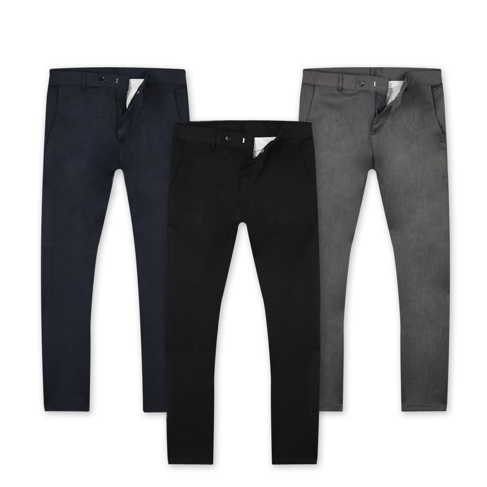 남자 슬랙스 스판 일자 빅사이즈 3컬러 - black