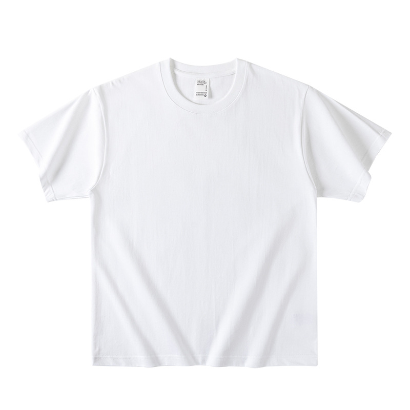 순면 화이트 남녀공용 반팔 티셔츠 커플용 데일리 티 스노우화이트 M[추천 60-70kg] - 상세 이미지 5