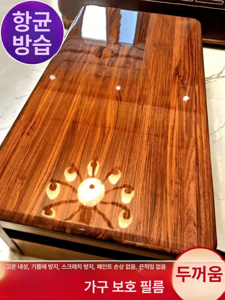 원목 식탁매트 보호 투명 주방 투명매트 보호필름 테이블 사각 지름 매트 테이블보 필름 - 상세 이미지 3