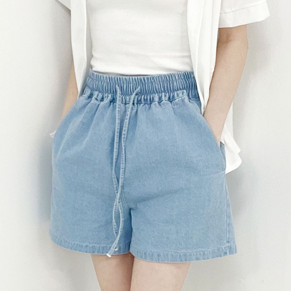 밴딩 데님 숏팬츠 HPC-1007846 - 블랙