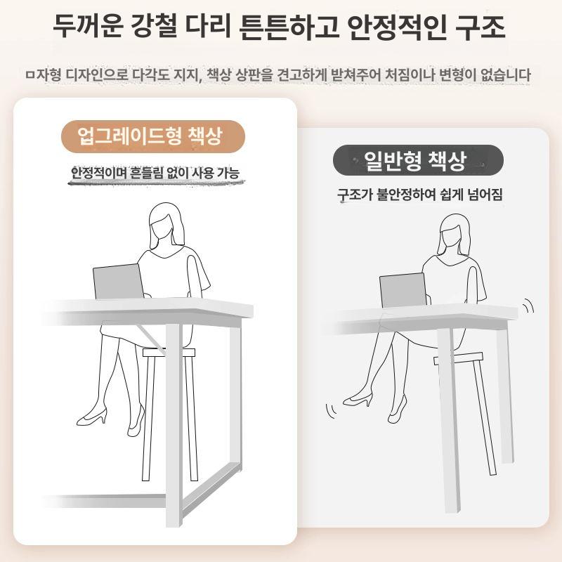원목 ㄱ자책상 코너형 1인용 좌측 화이트 코너책상 코너 테이블 컴퓨터 원룸 모서리 자형 - 상세 이미지 3