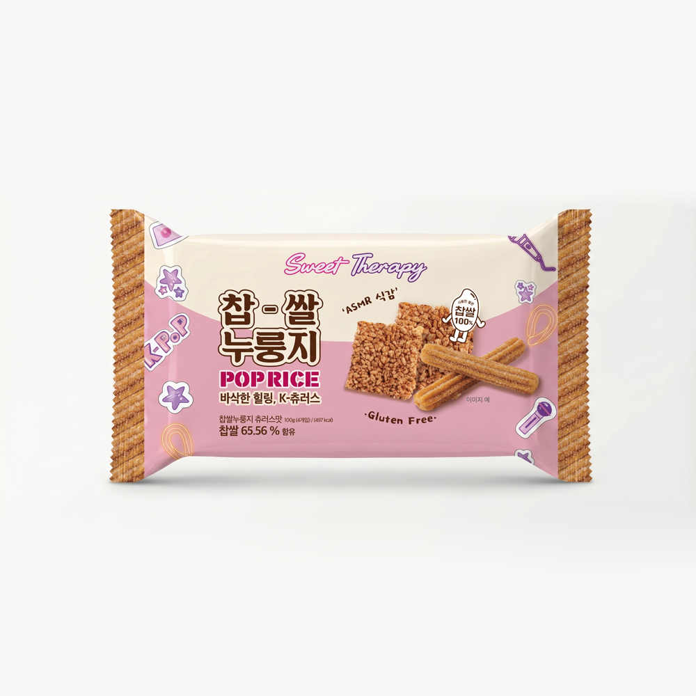 찹쌀 누룽지 쌀과자 POP RICE 스낵 츄러스, 100g, 1개 - 상품 이미지