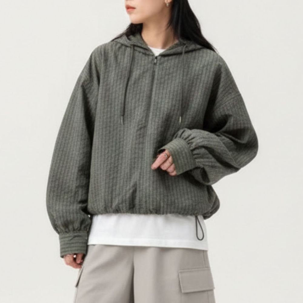 스트링 후드 아노락 HPC-1007878 - 검정