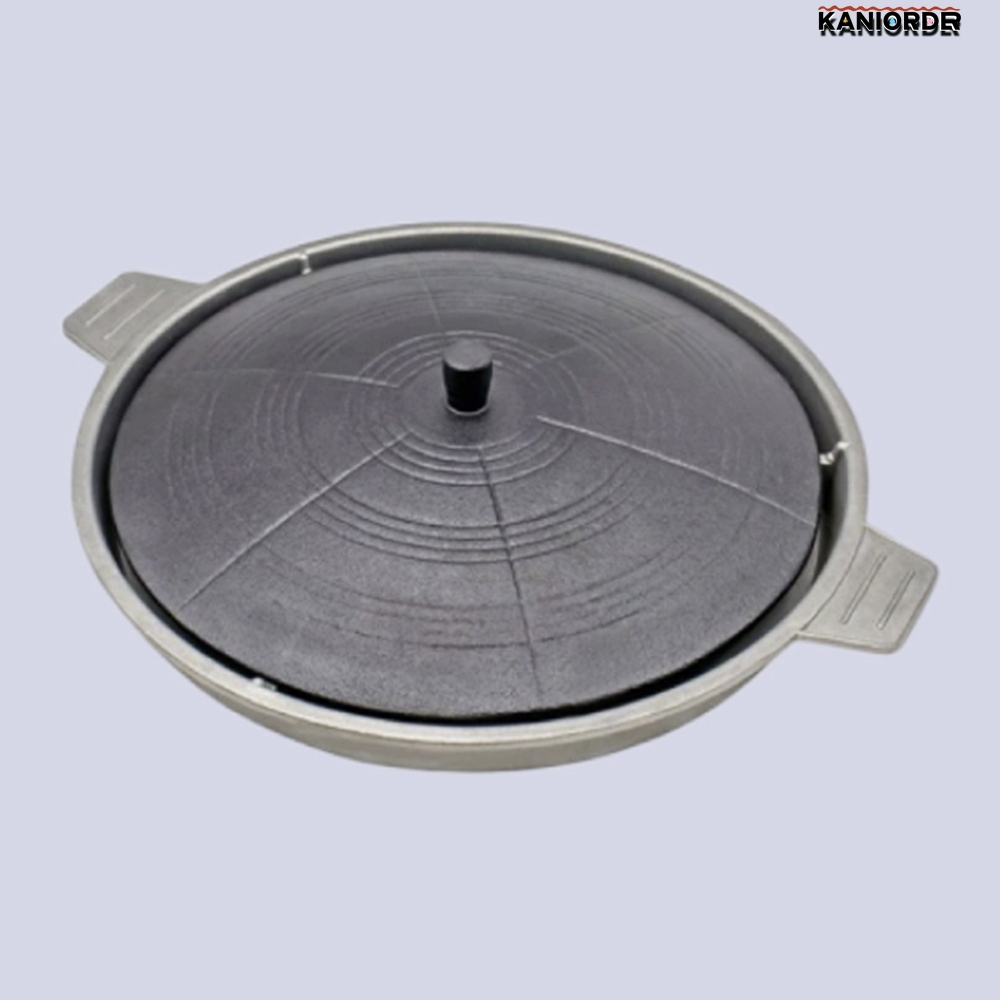 삼겹살 판 솥뚜껑 캠핑 고기 구이 팬 무쇠 원형 가마솥 뚜껑 30cm - 상품 이미지