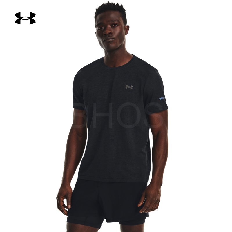 언더아머 UA SEAMLESS STRIDE SS 블랙 남성 티