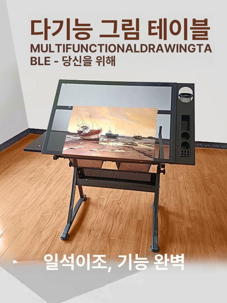 원목 드로잉테이블 작업대 패널 보드 대형 학생 이동식 가구 엔틱 테이블 높은 거실 식탁 - 상세 이미지 3